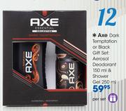 Axe Dark Temptation Or Black Gift Set: Aerosol Deodorant 150ml & Shower Gel 250ml-Per Set