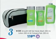 DX Smooth Gift Set:Body Wash-250ml,Lotion-250ml & Cologne Talc-250ml