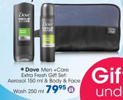 Dove Men +Care Extra Fresh Gift Set:Aerosol-150ml & Body & Face Wash-250ml