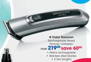 Vidal Sassoon Rechargeable Beard Trimmer VSTR8284E1
