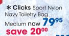Clicks Sport Nylon Navy Toiletry Bag Medium