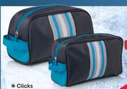 Clicks Men's Navy & Turquoise Toiletry Bag Large