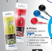 Philips Earphones SHE3010-Per Pair