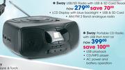 Sway Portable CD Radio With USB Port POR1130