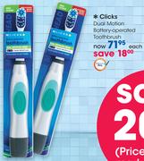 Clicks Dual Motion Battery-Operated Toothbrush-Each