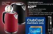 Kambrook Aspire Red Or Black Colour-Changing Kettle-Each