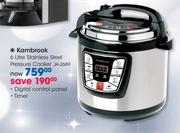 Kambrook 6Ltr Stainless Steel Pressure Cooker JA-2689