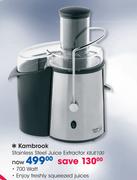 Kambrook Stainless Steel Juice Extractor KBJE100