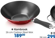 Kambrook 26Cm Carbon Steel Wok