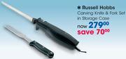 Russell Hobbs Carving Knife & Fork Set In Storage Case