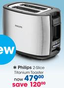 Philips 2 Slice Titanium Toaster