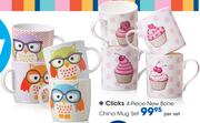 Clicks 4 Piece New Bone China Mug Set-Per Set