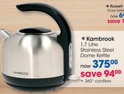 Kambrook 1.7Ltr Stainless Steel 360 Degree Cordless Dome Kettle