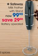 Safeway Battery Operated Milk Frother With Stand