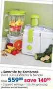 Smartlife By Kambrook 2-In-1 Juice Extractor & Blender