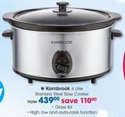 Kambrook 6Ltr Stainless Steel Slow Cooker