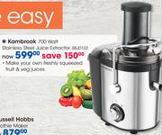 Kambrook 700 Watt Stainless Steel Juice Extractor SBJ0103