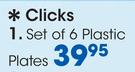 Clicks Set Of 6 Plastic Plates