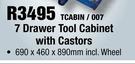 7 Drawer Tool Cabinet With Castors TCABIN/007