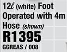 12Ltr White Foot Operated Grease Pump With 4m Hose GGREAS/008