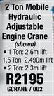 2 Ton Mobile Hydraulic Adjustable Engine Crane GCRANE/002
