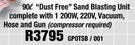 90L Dust Free Sand Blasting Unit Complete With 1200W, 220V, Vacuum, Hose And Gun GPOTSB/001