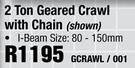 2 Ton Geared Crawl With Chain Shown  GCRAWL/001