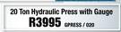 20 Ton Hydraulic Workshop Press With Gauge GPRESS/020