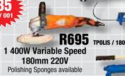 Polishers 1400W Variable Speed 180mm 220V