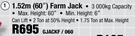 1.52m 60" Farm Jack GJACKF/060