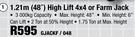 1.21m 48" High Lift 4x4 Or Farm Jack GJACKF/048