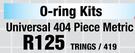 Universal 404 Piece Metric O Ring Kits TRINGS/419