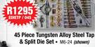 Tungsten Alloy Steel Tap & Split Die Set 45 Piece M6-24 EDIETP/045