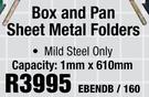 Box And Pan Sheet Metal Folders EBENDB/160