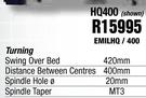 Macafric Lathe, Milling & Drilling Machines With Auto Feed & Adjustable Head HQ400 EMILHQ/400