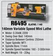 Macafric Variable Speed Mini Lathe 140mm ELATHE/140