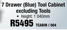 Mac Afric 7 Drawer(Blue) Tool cabinet Excluding Tools