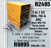 Mac-Afric 3 In 1 DC MIG, TIG & ARC EWELDM / 250