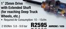 1" 25mm Drive With Extended Shaft For Reaching Deep Truck Wheels Etc 2950Nm 5.8-9.8 Bar AWRENC/026