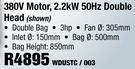 380V Motor Dust Collectors 2.2Kw 50Hz Double Head WDUSTC/003
