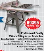 MacAfric Professional Quality 250mm Tilting Arbor Table Saw WSAWHD/250