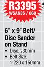 6"x9" Belt Disc Sander On Stand WSANDS/069