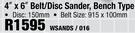 4"x6" Belt/Disc Sander, Bench Type WSANDS/016