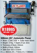508mm 20" Automatic Planer WPLANE/020
