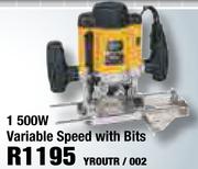 Routers 1500W Variable Speed With Bits