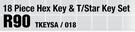 18 Piece Hex Key & T/Star Key Set(TKEYSA/018)