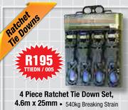 4 Piece Ratchet Tie Down Set 4.6mx25mm-TTIEDN/005