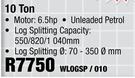 Log Splitter 10 Ton-WLOGSP/010