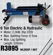 Log Splitter 6 Ton Electric & Hydraulic-WLOGSP/007