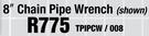 8" Chain Pipe Wrench TRIPCW/008